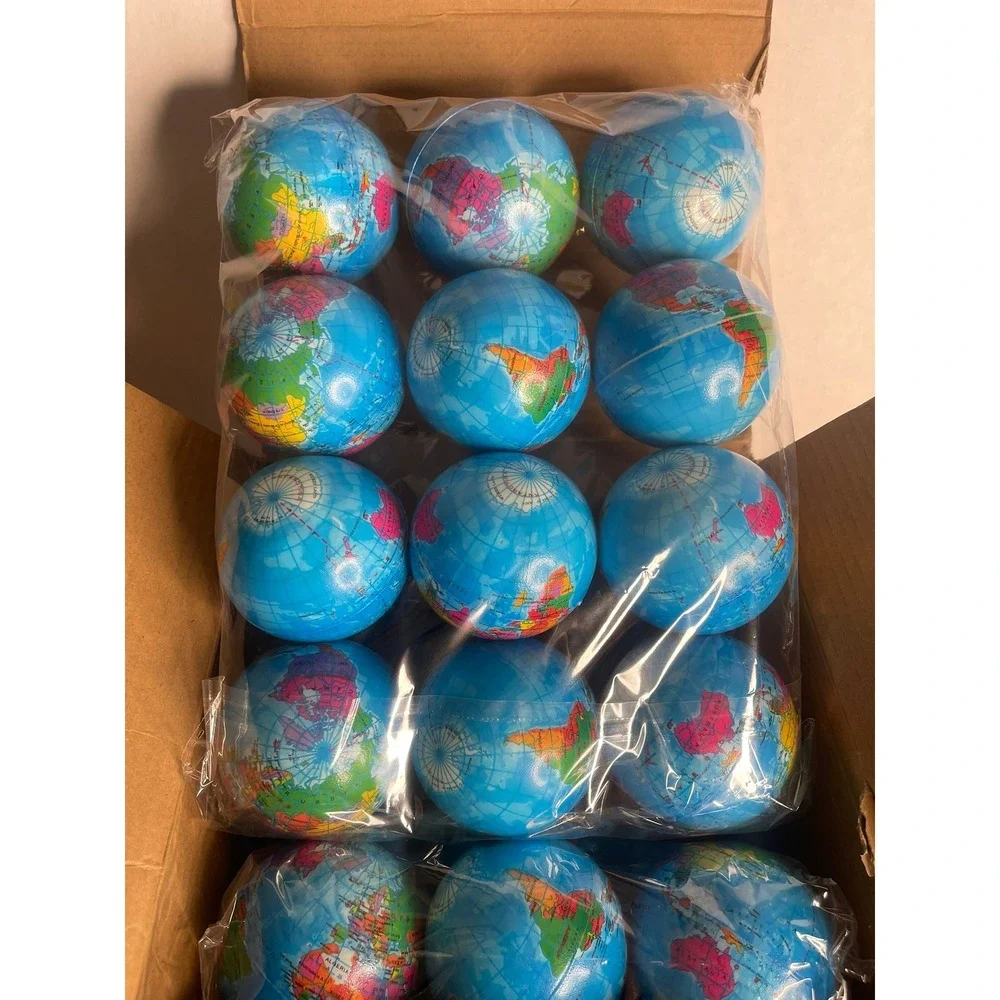Tatuo 36‎ Pack Valentines Day Earth Globe Foam Stress Ball with Space Cards Gift